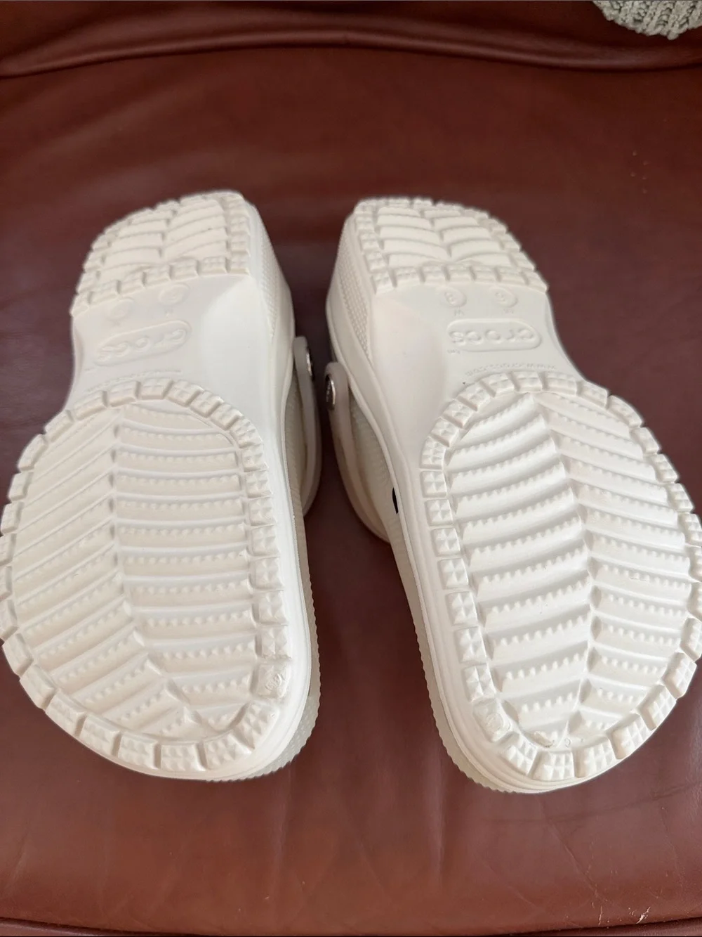 CROCS Classic Clog in Cream with Translucent Strap